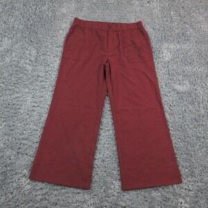 Sojourn Pants Womens Large Petite Burgundy Red Wide Pull On Cropped 34x26.5* NWT